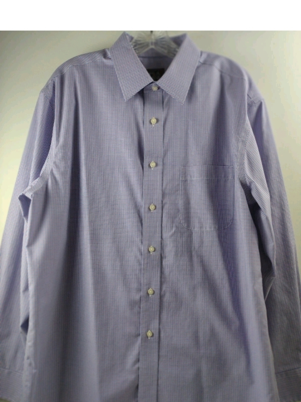 Jos A Bank Large Men's Traveler Tailored Fit  Long-Sleeve Red Blue Check